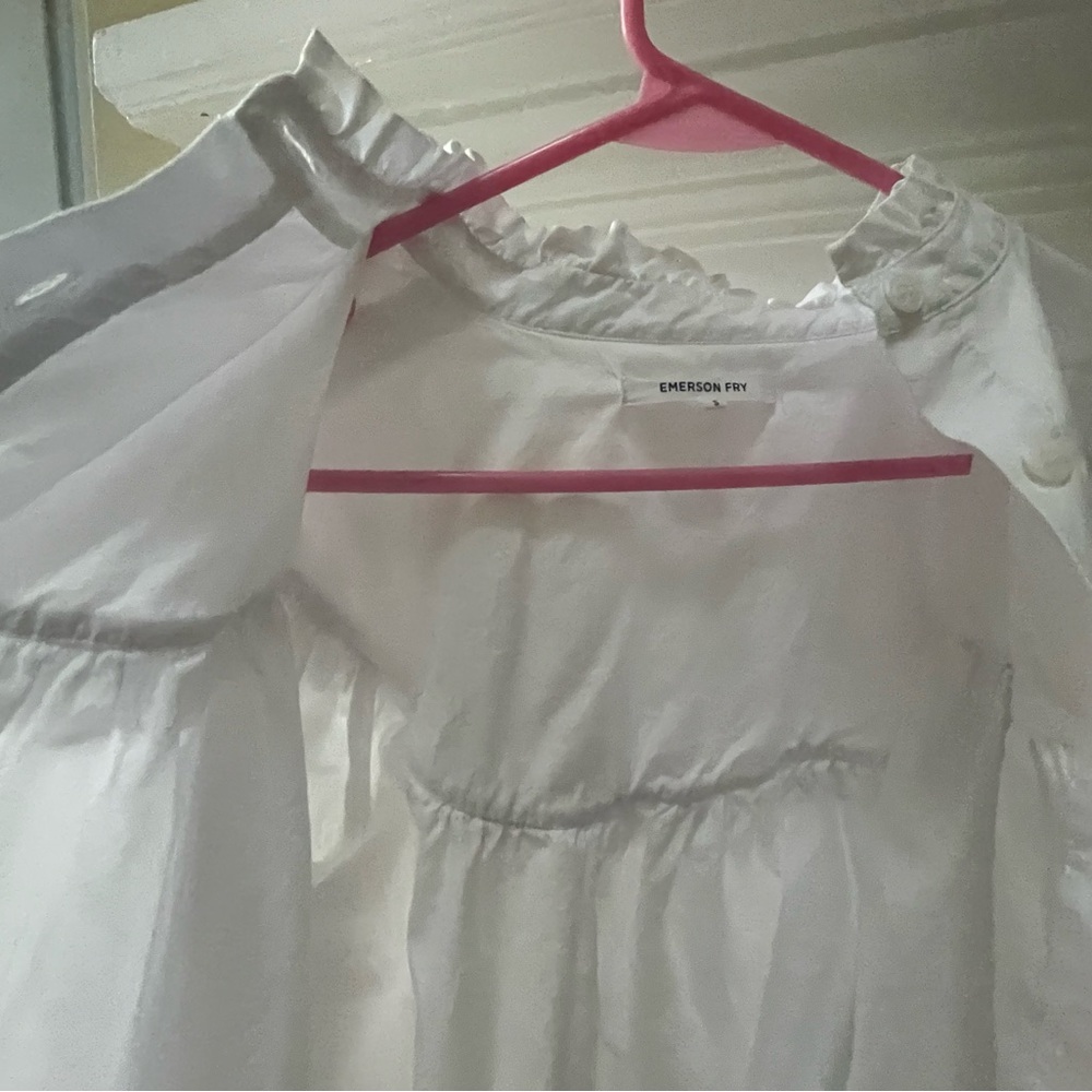 Emerson Fry White Poplin Victorian-Style Ruffle Blouse - Picture 11 of 11